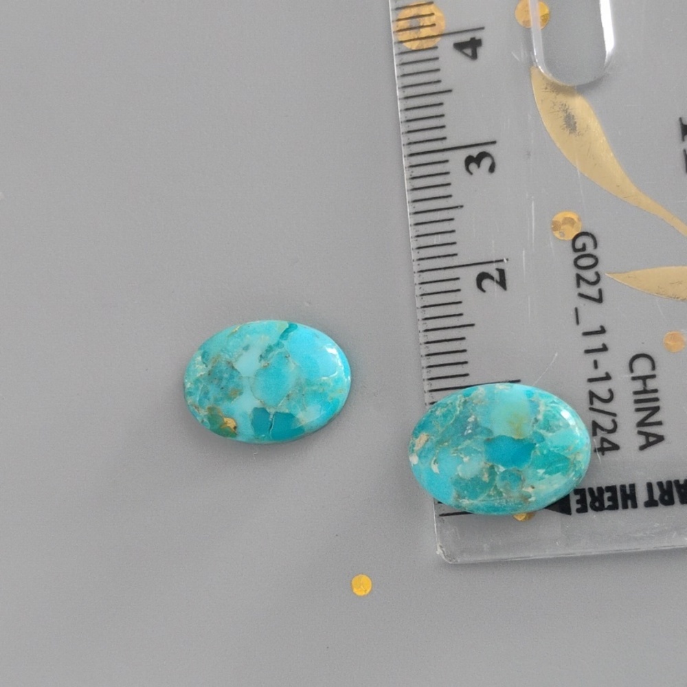 Kingman Turquoise Oval Gemstones - Picture 7 of 8